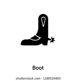 Boot icon vector isolated on white background, logo concept of Boot sign on transparent background, filled black symbol