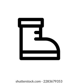 Boot icon vector. A thin line sign. Isolated contour symbol illustration.