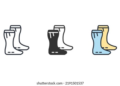 boot icons  symbol vector elements for infographic web