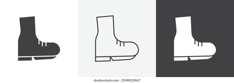 Boot icons in Thin line black color. flat simple vector symbols illustration.
