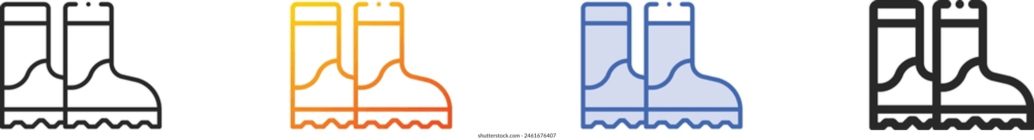 boot icon.Thin Linear, Gradient, Blue Stroke and bold Style Design Isolated On White Background
