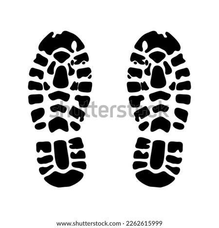Boot imprint silhouettes simple form. Cut file on white background