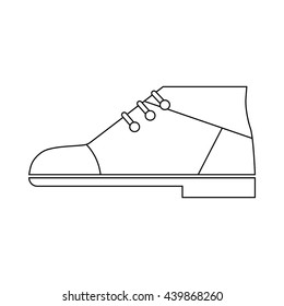 Boot with with laces icon, outline style