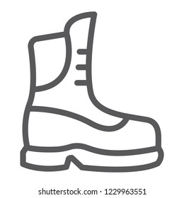 Boot line icon, clothing and footwear, shoe sign, vector graphics, a linear pattern on a white background, eps 10.