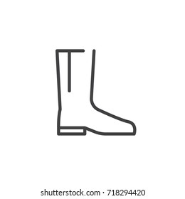 Boot line icon, outline vector sign, linear style pictogram isolated on white. Symbol, logo illustration. Editable stroke