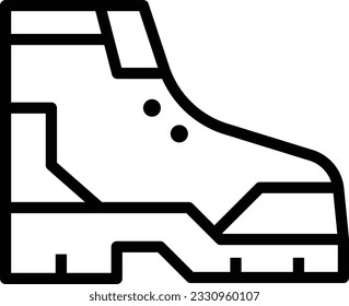 Boot Line Icon - Single Icon, Vector