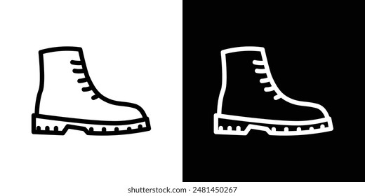 Boot line icon vector illustration set.
