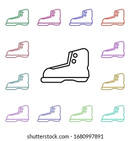 Boot line multi color style icon. Simple thin line, outline vector of camping icons for ui and ux, website or mobile application