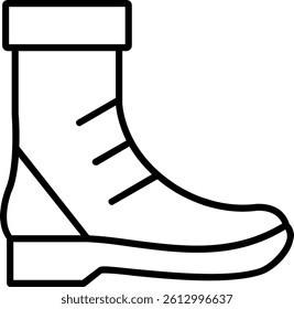 Boot Line Vector Icon Design