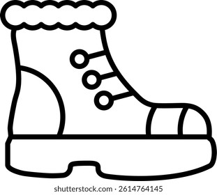 Boot Line Vector Icon Design