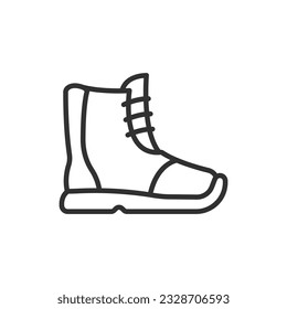 boot, linear icon. Line with editable stroke