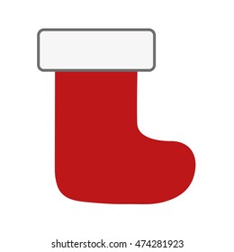 boot merry christmas decoration celebration icon. Flat and isolated design. Vector illustration