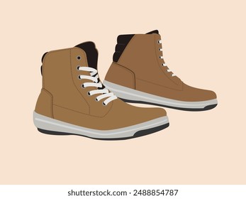 boot motorcycle shoe brown shoes vector