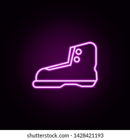 boot neon icon. Elements of camping set. Simple icon for websites, web design, mobile app, info graphics