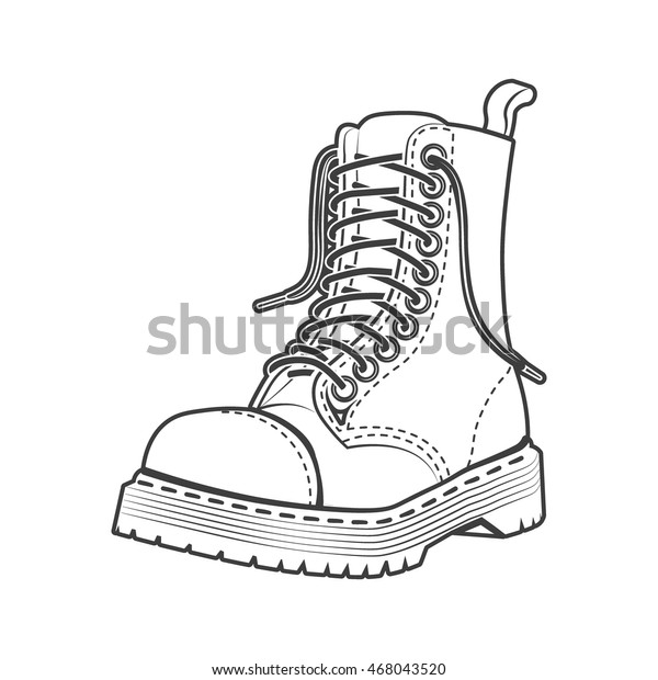 Boot Outline Drawing Quality Vector Illustration Stock Vector (Royalty ...