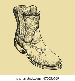 Boot pattern. Sketch vector illustration