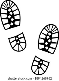 Boot Print Icon. Black Glyph Design. Vector Illustration.