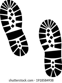 Boot Print Icon. Black Stencil Design. Vector Illustration.