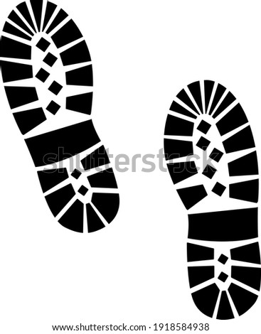 Boot Print Icon. Black Stencil Design. Vector Illustration.