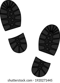 Boot Print Icon. Editable Outline With Color Fill Design. Vector Illustration.