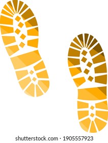 Boot Print Icon. Flat Color Ladder Design. Vector Illustration.