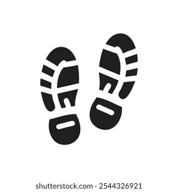 Icono de la impresión de la bota en el fondo blanco