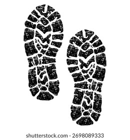 Boot Print Vector. Vintage Boot Print, Footprints human 
