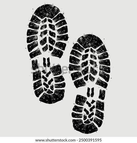 Boot Print Vector. Vintage Boot Print, Footprints human 