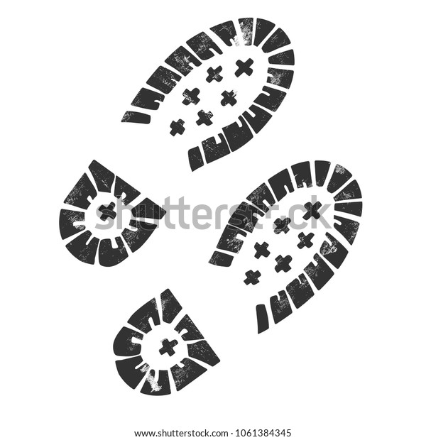 Boot Prints Isolated On White Backgroundvector Stock Vector (Royalty