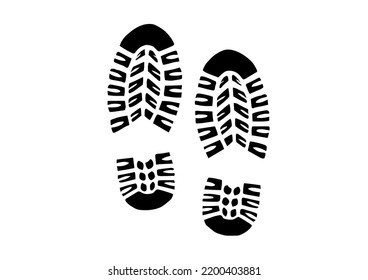 Boot Prints On White Background