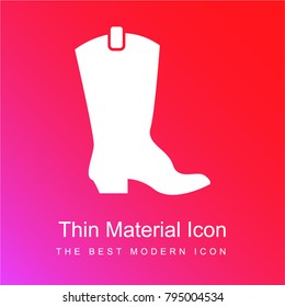 Boot red and pink gradient material white icon minimal design