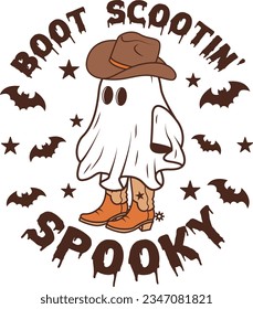 Boot Scoot Spooky, Spooky season, Halloween t shirt design.