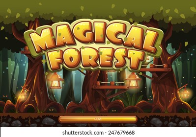 Boot screen user interface computer game magic forest