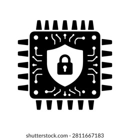 Boot Security Chip IC Icon Minimalist Vector Design