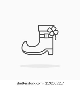 Boot shoe clover line icon. Editable stroke and pixel perfect. Can be used for digital product, presentation, print design and more.