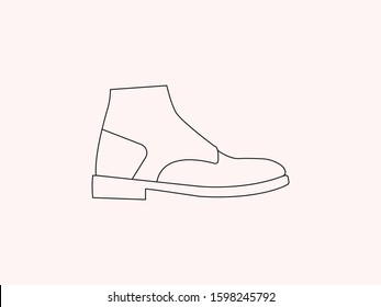 Boot, shoe icon. Vector illustration, flat design.