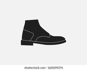 Boot, shoe icon. Vector illustration, flat design.
