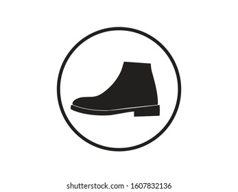 Boot, shoe icon. Vector illustration, flat design.