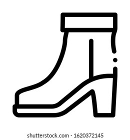 Boot Shoe Icon Vector. Outline Boot Shoe Sign. Isolated Contour Symbol Illustration