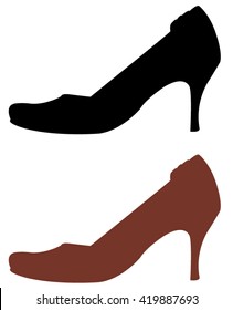 Boot and shoe silhouettes, vector illustration