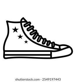 Boot shoe sneaker with star logo icon symbol vector design illustration.