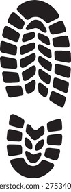 Boot shoe sole tread footprint silhouette track icon