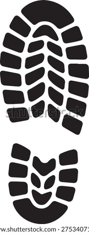 Boot shoe sole tread footprint silhouette track icon