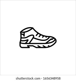 Boot Shoes Adventure Isolated On White Background In Vector Icon Outline Eps10