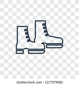 Boot shoes concept vector linear icon isolated on transparent background, Boot shoes concept transparency concept in outline style