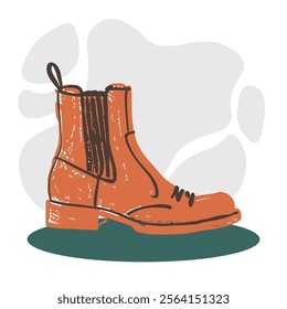 boot shoes illustration in hand drawing sketch doodle style