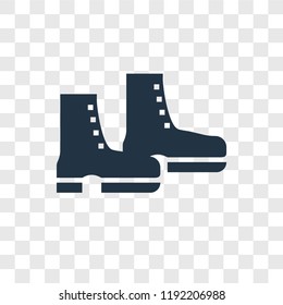 Boot shoes vector icon isolated on transparent background, Boot shoes transparency logo concept