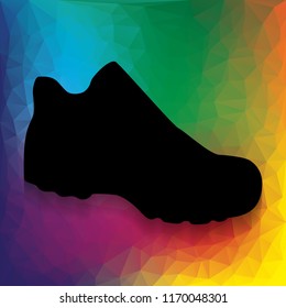 Boot sign. Vector. Flat style black icon on white.