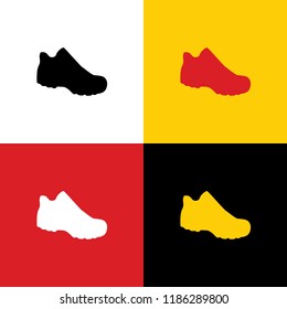 Boot sign. Vector. Icons of german flag on corresponding colors as background.