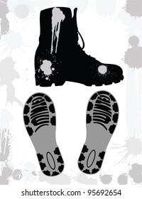 Boot silhouette and tracks
